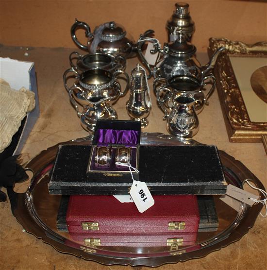 Plated tray, fish servers, steak knives and a quantity of plated items